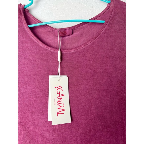 Scandal women’s tunic top 3/4 sleeve small / medium raspberry pink BoHo NWT - Picture 5 of 10